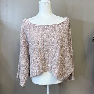 Free People Off-Shoulder Sweater - Light Pink